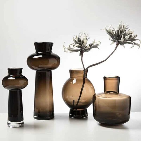 Nordic Home Decor Heavy Glass Vase Living Room Decoration Flower Arrangements Desktop Hydroponic Vase L260520
