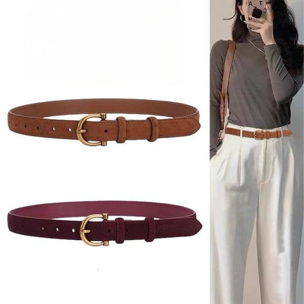 Luxury Brand Designer Genuine Leather Waist Belt, Simple And Fashionable Women's Suit Belt, Versatile And Trendy Leather Belt For Denim Pants.