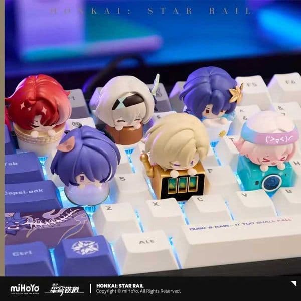 Mihoyo v2 keycap Genuine Honkai Star Rail Stackable Figures Trendy Blind Box Toy Figurine Desktop Decoration Gift Ornament Z2605201