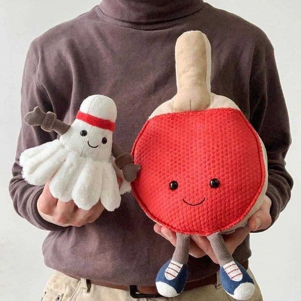 Creative Chinese-style table tennis racket plush pillow toy childrens gift living room and bedroom cushionL260520HV76