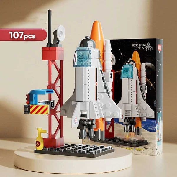 107 Piece DIY Building Blocks Space Rocket Craft Launch Center Base Puzzle Model Assembling Bricks Small Set Education Boys ToyJ260520