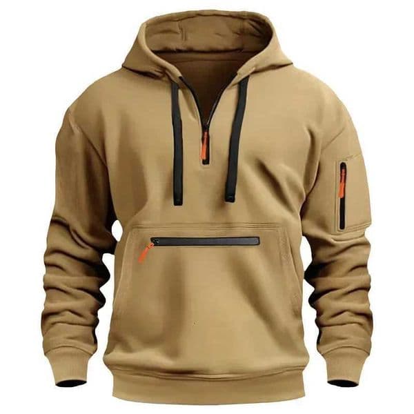 2025 New Mens Hoodies Winter Hooded Shirt Wear Fleece Multi Pocket Fashion Tops Hoody Loose Oversized Pullover Man Clothing L2605191