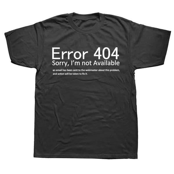 2026 Summer 404 Error Knowledge-oriented Programmer Fashion Printed T-shirt Clothing - Casual Basic