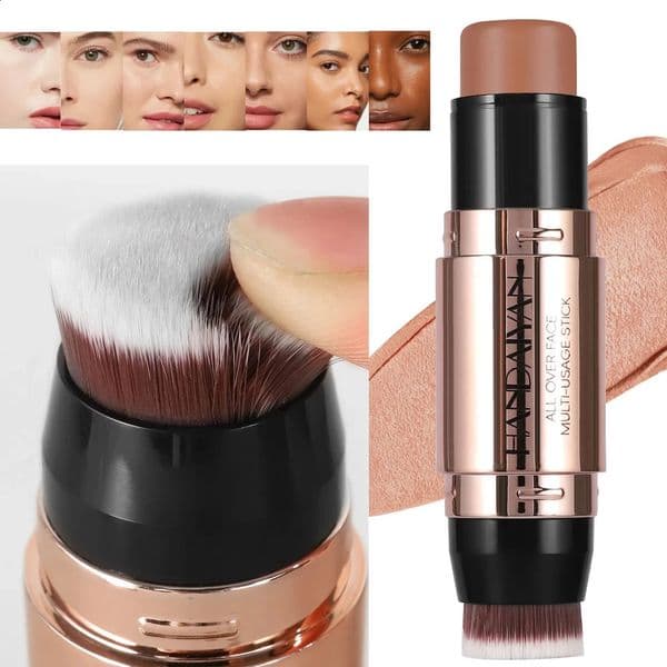 Double-head Face Bronzer Contour Stick Cream Makeup Light Dark Shadow Lasting Concealer Facial Brighten Contouring With Brush 260513