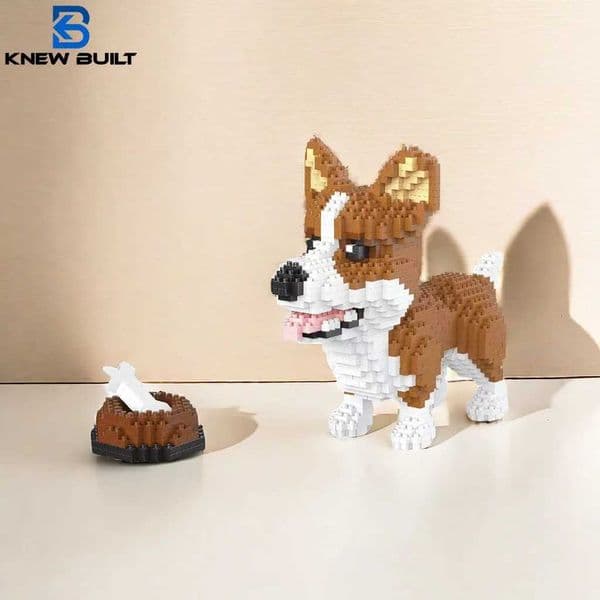 Knew Built Corgi Dog Micro Mini Building Blocks Toys Adorable Model for Pet Lovers Recreation Perfect Display and Gift Idea M260520