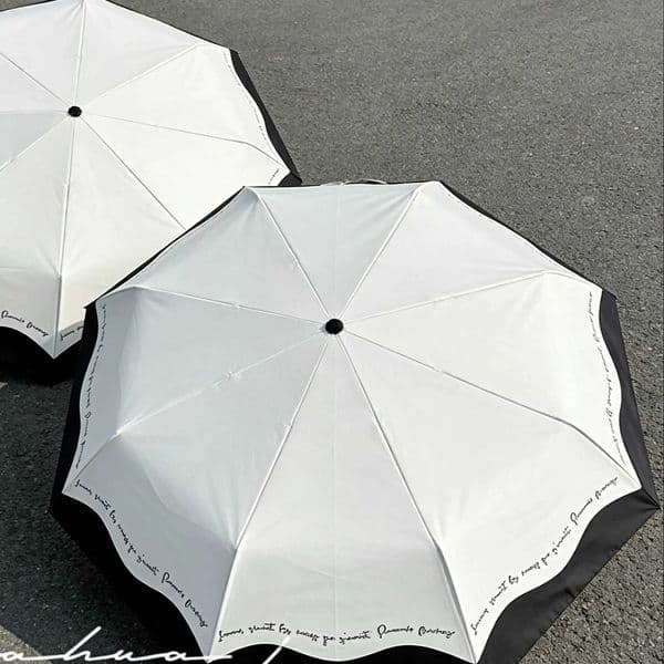 Black and white double-layer folding umbrella UPF50sunscreen umbrella UV protection vinyl coating sunshade umbrella C260520