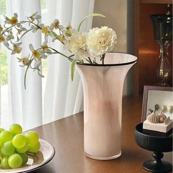 Modern Glass Vase Living Room Desktop Flower Vase Balcony Large Caliber Storage Flower Bottle Simple Home Decoration Accessories L260520