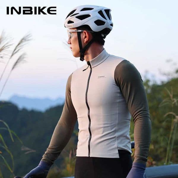 INBIKE Mens Cycling Jersey Slim Fit Winter Long Sleeve Fleece Thermal Bike Clothing Full Zip Biking Bicycle Shirt Cold WeatherZHR260520