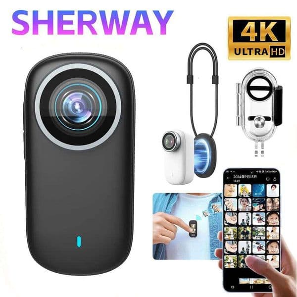 4K Mini Thumb Sports Magnetic Pocket Action Pet Camera Wearable Bodycam Miniature Waterproof Motorcycle Helmet Camcorder 26Y0520