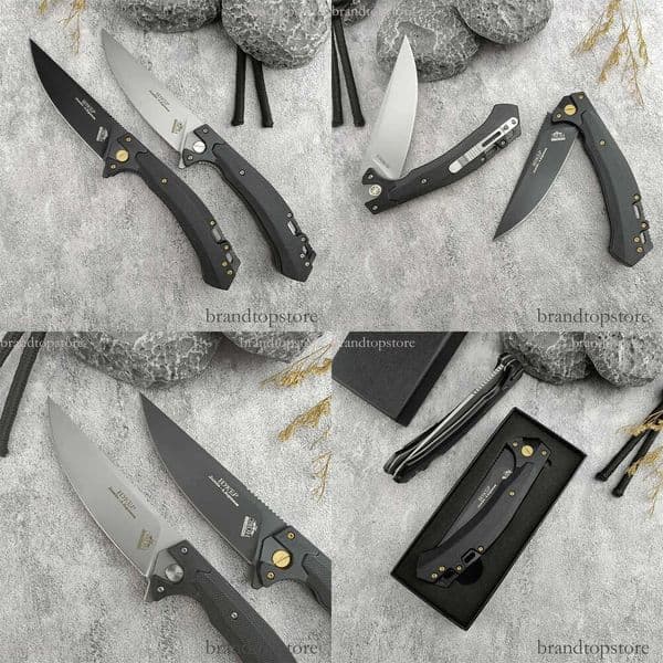 High quality HOKC Tactical Assisted Foldable Flipper with G10 Handle Compact EDC Cutting folding knife Tool for Campers