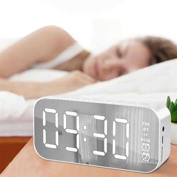 Large LED Screen LED Mirror Screen Alarm Clock Portable Dual Alarm Digital Clock Smart Digital Display FM Radio Clock Student C260520