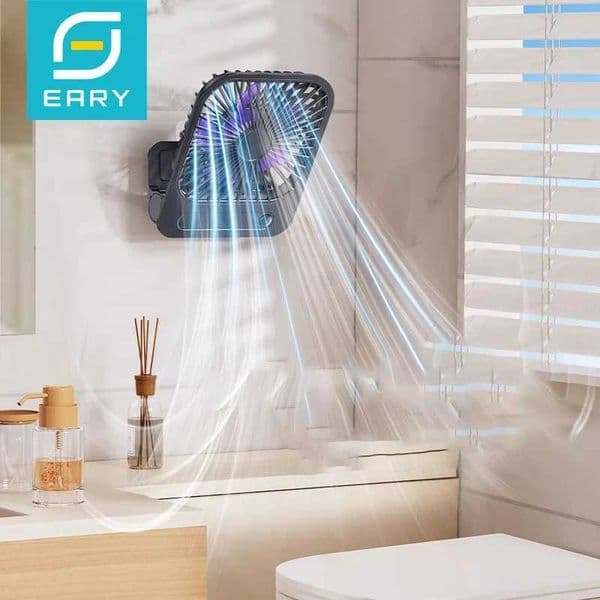 Eary Toilet Powerful Wall Fan Usb Rechargeable With 1200mAh 3 Speed Wind Magnetic Cooling Fan Portable Household Ventilation Fan T260520