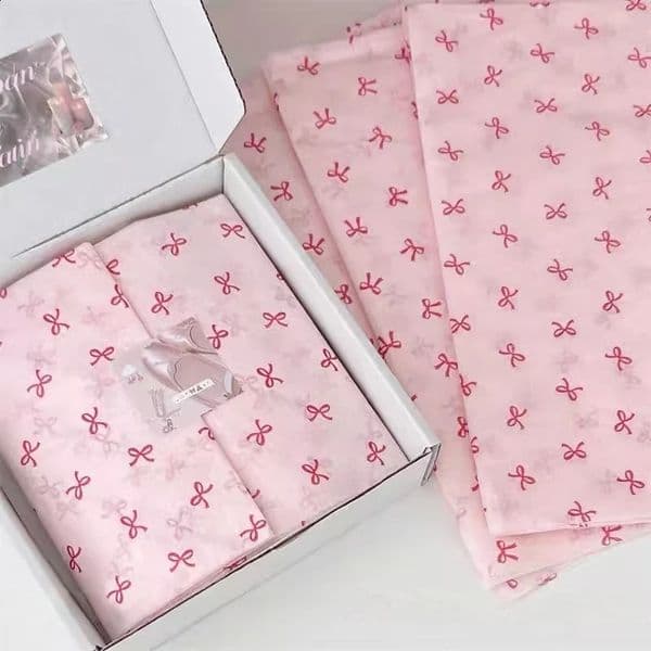 10Pcs Pink Bowknot Sydney Paper HandKneaded Cotton Bouquet Flower Wrapping Small Gift Packaging 2035 260520