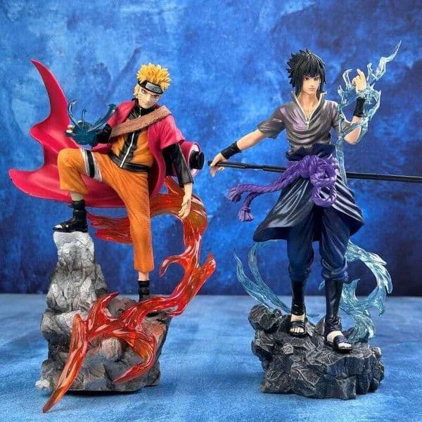 17cm Anime Action Figure - Uzumaki Naruto & Uchiha Sasuke PVC Statue Desktop Ornament Collectible Model Toy Gift 26W0520