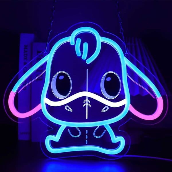 Cute Cartoon Dog LED Neon Sign Blue Pink Glow for Bedroom Home Decor Party Wall Art Creates Cozy Atmosphere Unique Gift H260520