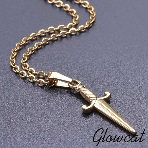 GLOWCAT Small Exquisite Sword Pendant Stainless Steel Jewelry For Women Accessories Fashion Chain On The Neck Necklace J260520