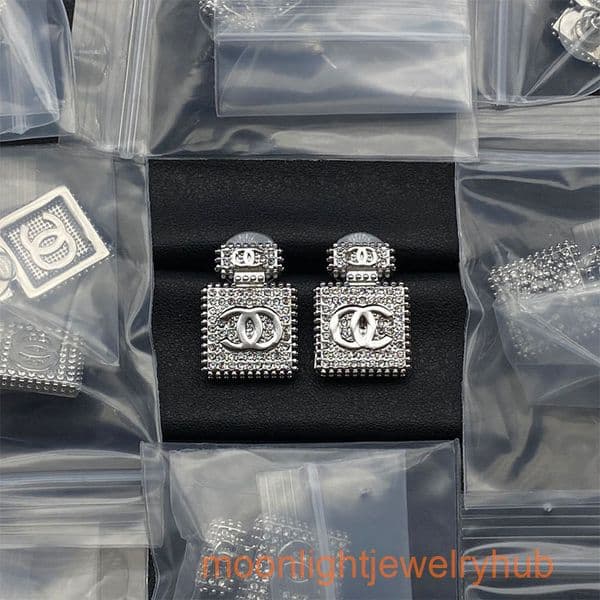 Designer Jewelry channels Double C small style light luxury fairy classic earrings stud earrings cc earrings