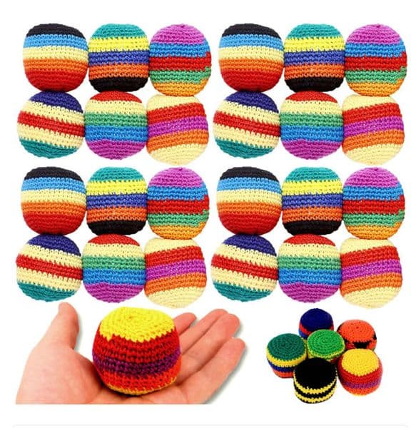 Wholesale Knitted Hacky Bag Set,Hand-Made Knitted Footbag Sack,Juggling Footbag for Beginners,Foot Bag Crochet Hacky Ball