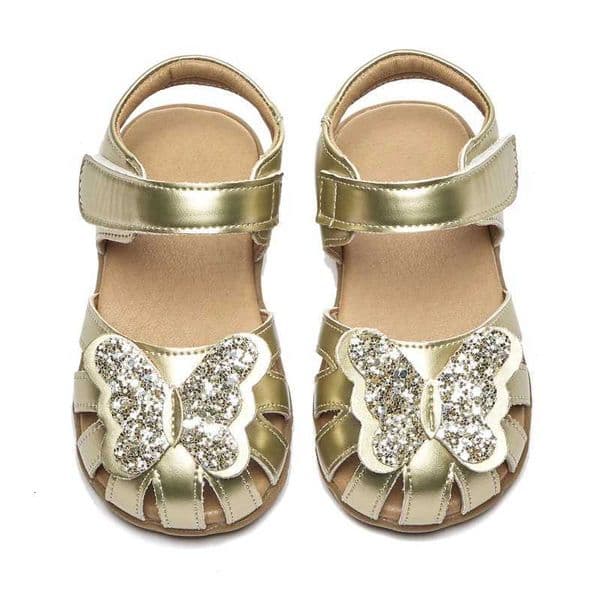 Leather sparkling Girls flat Sandals closed toe little kids girls summer shoesJ260520