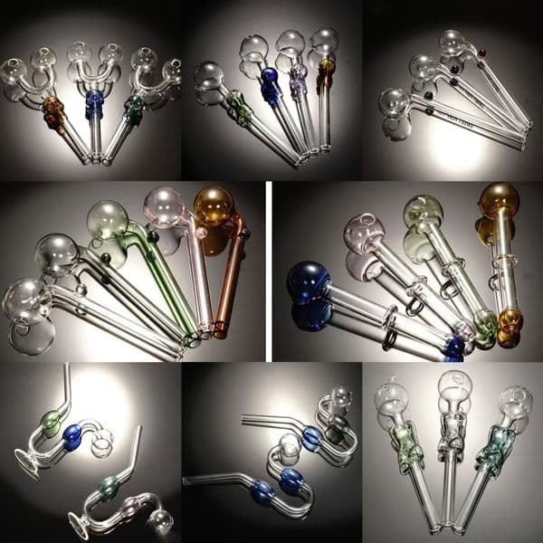 Assorted Glass Oil Burner Bubbler Pipe Smoking Dab Burners 10/12/14cm Smoke Pipe Accessories