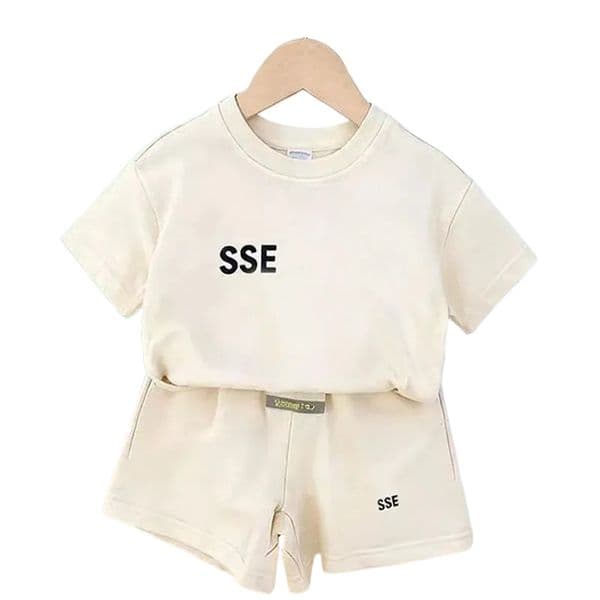 Designer Kids Clothes Sets Summer New Cotton T-shirt and Shorts Toddlers Boy Girls Baby Clothing Sets Soft Cotton Kids Boy and Girls Clothing Suits