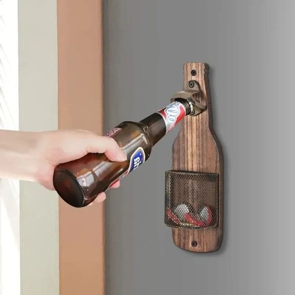 1PC Wooden Beer Bottle Opener Wall Mounted Bottle Cap Storage Box Bar Counter Pendant Decoration Wall Mounted Bottle Opener 260519