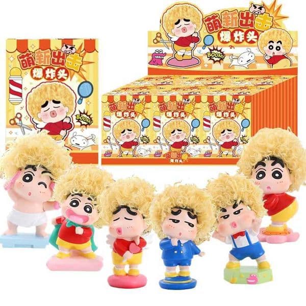 New Crayon Shin-Chan Afro Series Anime Figure Model Doll Surprise Blind Box Toys Trendy Desktop Decoration Birthday Gift Z260520