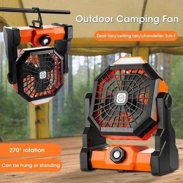 10000mAh Camping Fan with LED Lantern Portable Battery Powered Outdoor Fan Personal Rechargeable Fan for Travel Hiking T260520LDCE
