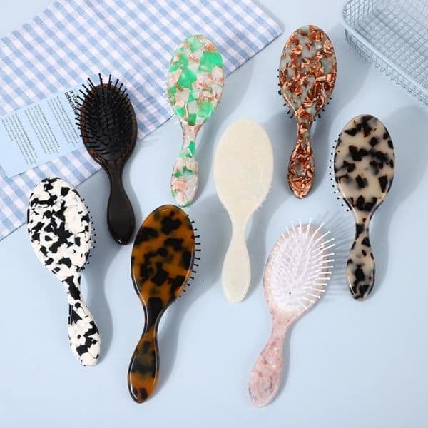 1PC Portable Mini Acetate Board Handheld Hair Comb French Vintage Cute Airbag Massage for Home Use Professional Salon Brush 260518