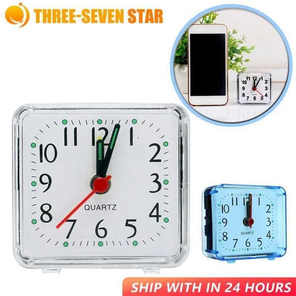 Silent Alarm Fashion Classic Square Quartz Movement Battery Mechanical Alarm Clock Home Desk Table Snooze Function Time Reminder C260520