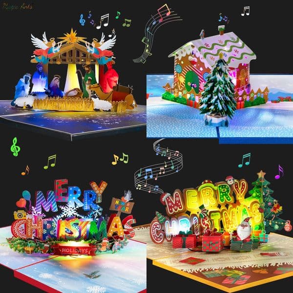 Musical Christmas Card 3D Pop Up Christmas Card with Music Light 260520