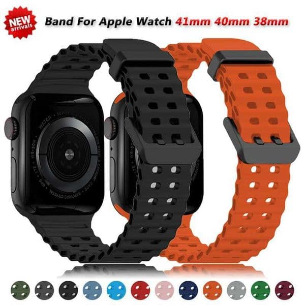 Ocean Silicone Band for Apple Watch Strap Series 10-46mm 44mm 45mm 42mm Sport Bracelet Iwatch Series 8 7 6 5 4 SE 9 Ultra 2 49mm L260520