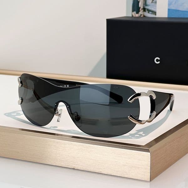 Designer Pilot Sunglasses For Women Dark Grey Lenses Shield Sunglasses Luxury Brand Y2K Daily Outfit Goggle Trendy Street Shooting Vacation Driving Glasses CH 4125