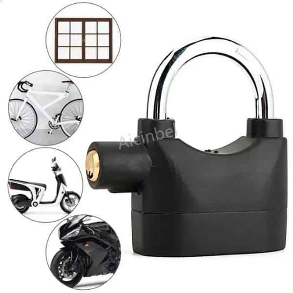 Built-in Movement Sensor Security 110db Siren Alarm Lock Universal Anti-Theft Padlock for Bicycle Motorcycle Door Gate 260519