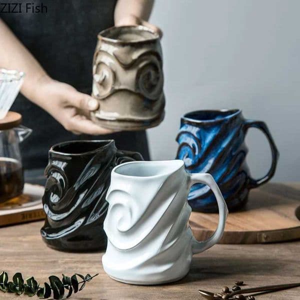 500ml Large Capacity Water Cup Ceramic Mug Home Breakfast Milk Cup Office Afternoon Tea Lovers Coffee Cup Drinking Set Gift T260520