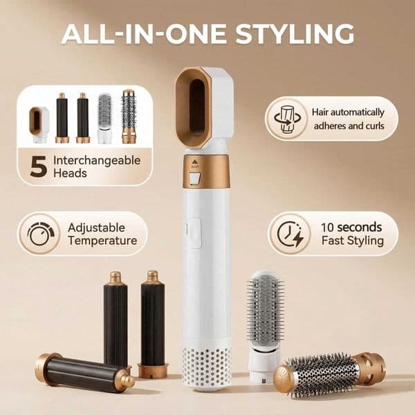 LUXLOCK 5-in-1 Hair Styling Kit Multi-Function Curling Iron Straightener Hot Air Brush Quick Styling Hair Care Beauty Tools T260520Y9GJ