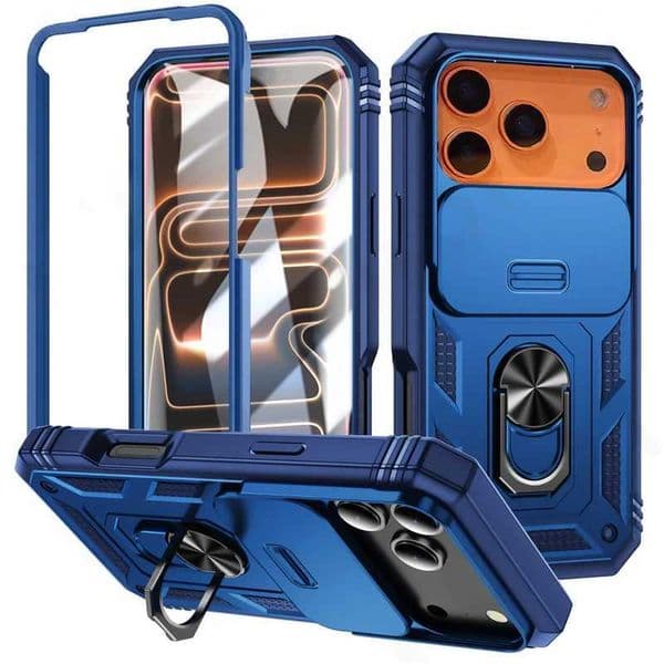 360 Degree Rotate Military Grade Armor Protection Phone Case For iPhone 17 13 15 14 16 11 12 Pro Max Plus Air Camera Slide CoverZHR260520