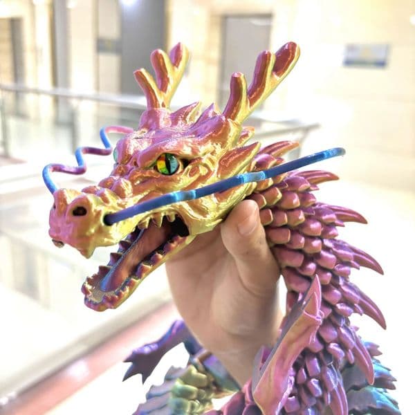 85Cm3346In Super Large OpenMouth Chinese Dragon Moveable Joints Animal Model Home Desktop Decoration Ornament Gift Collectible Statue 260520