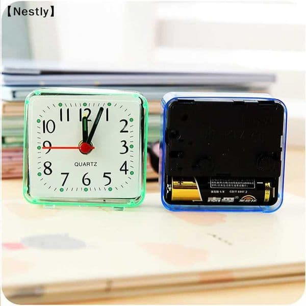 Bedside Student Alarm Clock Analog Alarm Square Crystal Candy Color Desktop Decor Clock Bedroom Electronic Alarm ClockNest C260520