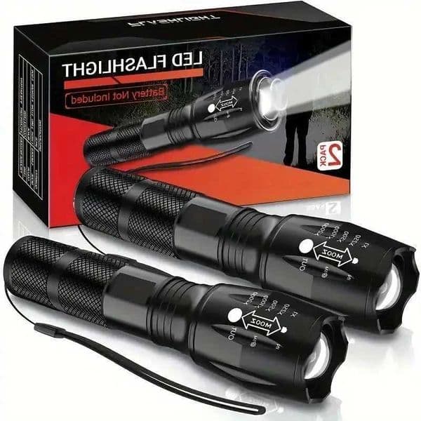 High Power LED Flashlights Camping Torch 5 Light Modes Zoom Light Aluminum Alloys Waterproof Material External 3 AAA Battery L260520