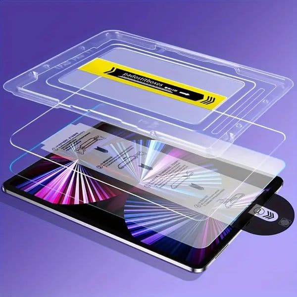 For iPad 11 10 9 8 7 6 5 4 3 2 102 97 Air Pro 13 Mini Dust-Free Chamber Screen Protector Kit Tempered Glass Instant-Install 260511