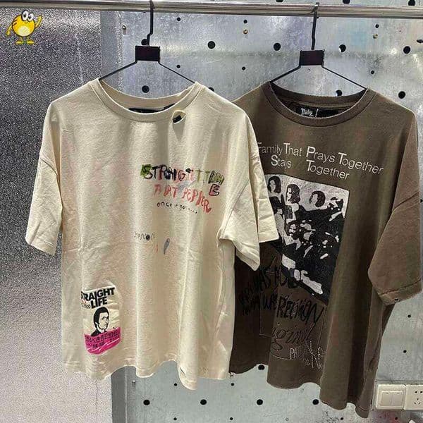 Retro High Street Short Sleeve Paly T Shirt Men Woman Top Quality Summer Washed Hole Old Damaged Loose Tee Hip Hop Fashion W260519