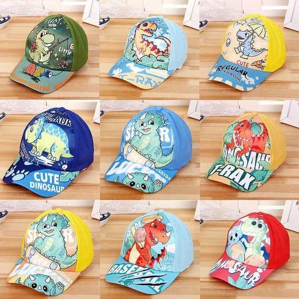 Cute Dinosaur Baby Baseball Hat Cartoon Boys Peaked Cap Spring Summer Outdoor Toddler Kids Sun Visors L260519T0YK
