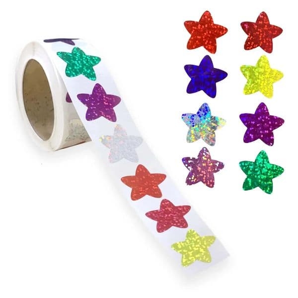 Bulk Office Supplies Wholesale 500Pcs Colorful Kids Reward School Classroom school Adhesive Holographic Star Stickers For Teachers Parents DIY Craft 240229 Fr 17