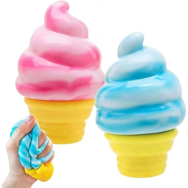 Ice Cream Cone Squishies Slow Rising Stress Relief Squishy Summer Toy ( Blue+Pink ) 002