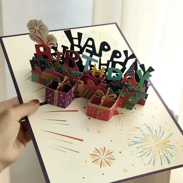 3D Musical Birthday Cake Card -Up Greeting Cards with Envelope for All Occasion Girl Kid Wife Postcards Drop Ship L260520
