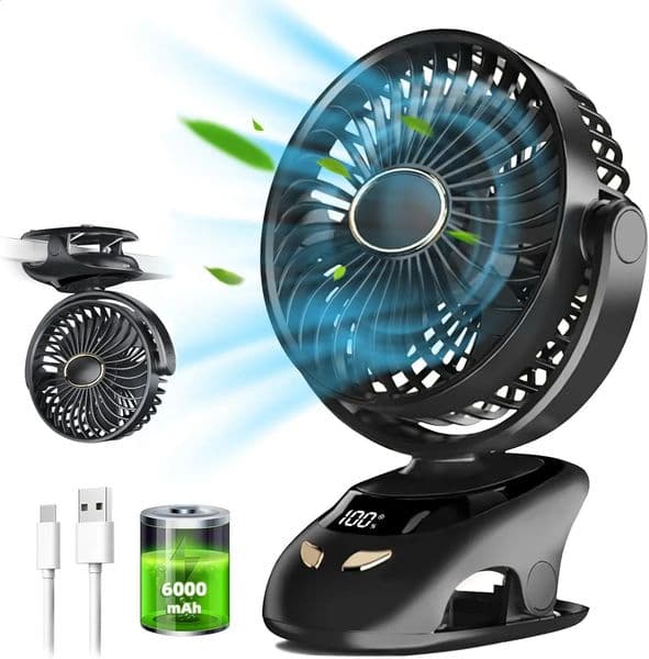 Small Desk Clip On Fan Portable Personal USB For Home Office Travel Bed Stroller Camping Outdoor Golf Cart 260520