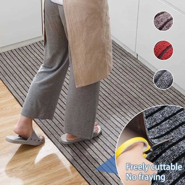 Non-slip Striped Floor Mat with Anti-Skid Backing Soft Absorbent Quick-Dry Rug for Kitchen Bathroom Entryway Multiple Sizes L260519