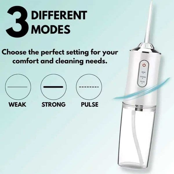 Electric 3 Mode Water Flosser Portable Mouthwash Rechargeable Toothbrush 4 Nozzles 240ml Large Water Tank IPX7 Waterproof Gifts T260520