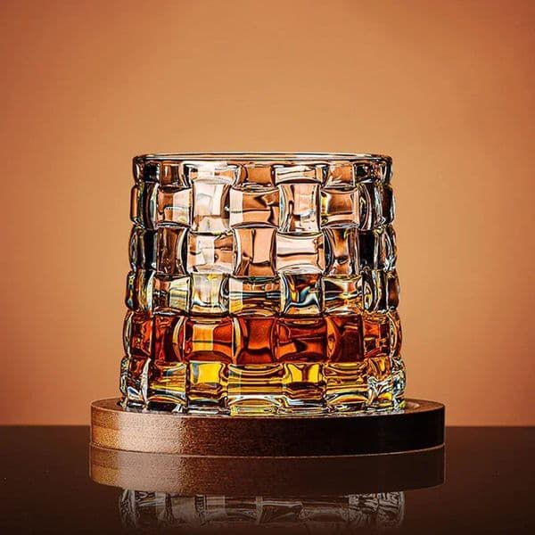 Tumbler Whiskey Glass with Base Crystal Glasses Rotating Spinning Wine y Cup Drinkware for Bar Home 260521